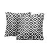 Brentfords Outdoor Cushion Covers, Sofa Cushion Covers 45 x 45 Cushion Cover for Inners Water Resistant Garden Seat Cushion Geometric Cushions Outdoor, Black and White Pack of 2