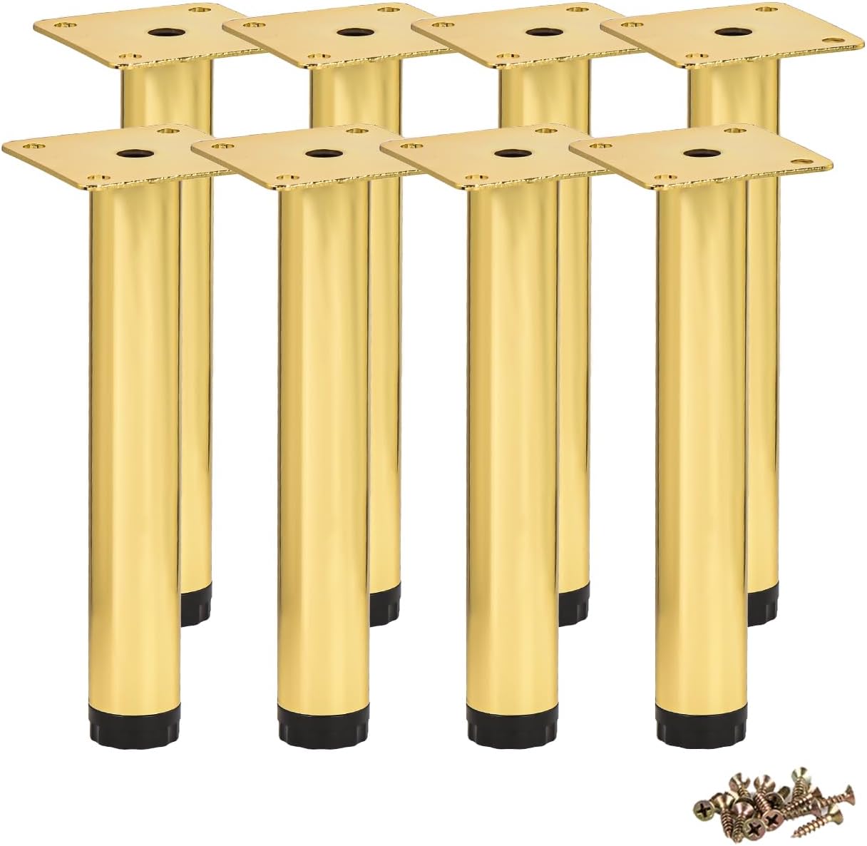 Btowin VCF 7 Inch / 18cm Metal Furniture Legs, 8 Pcs Glod Adjustable Furniture Support Feet, DIY Replacement Dresser Legs Feet for Cabinet Table Sofa Couch Chair Desk Kitchen...