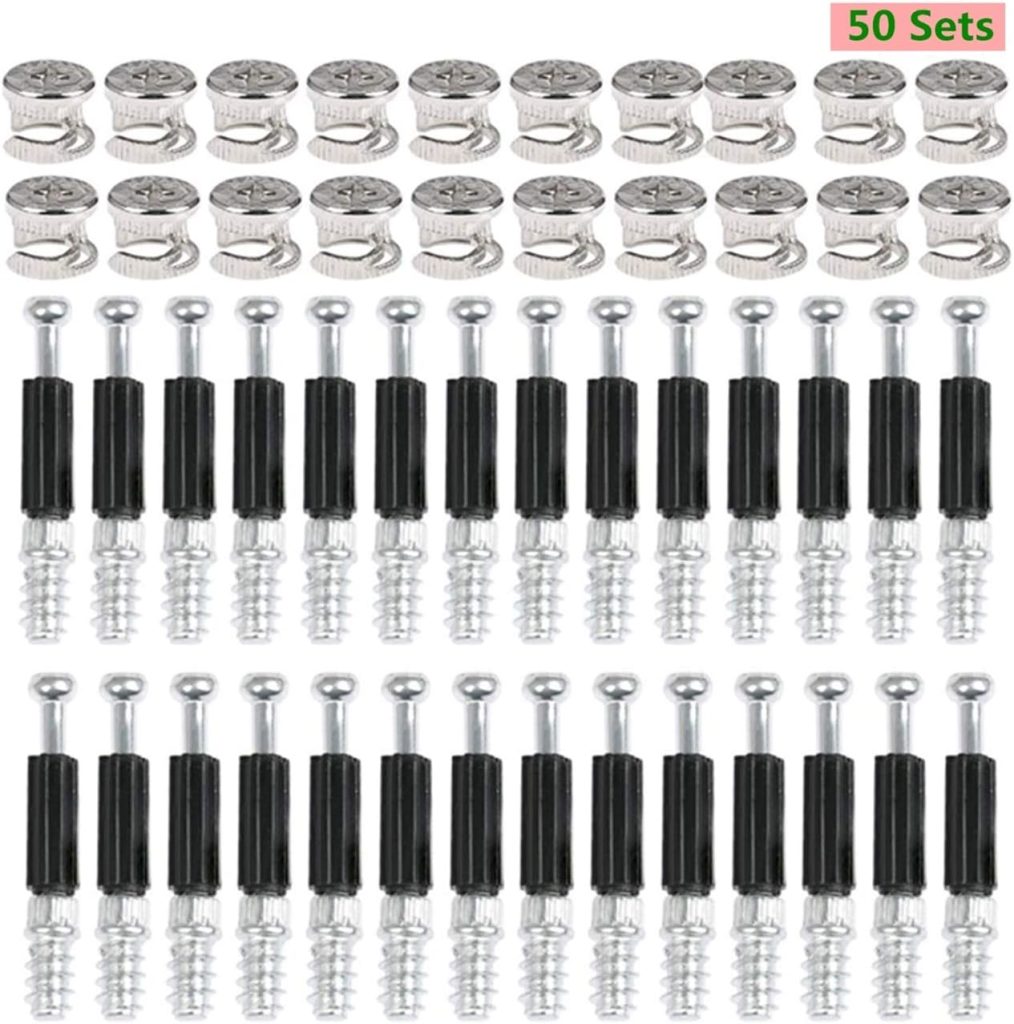 Amosfun 30-Set Furniture Cam Lock Fittings – 3-in-1 Connector Bolts & Dowels For Cabinets, Wardrobes & Desks