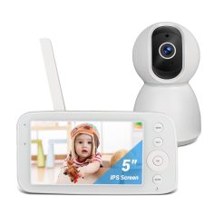 Byxsb Baby Monitor 5 inch with Camera and Audio Baby Phone Video PTZ Camera 1080P IPS Screen 720P FHSS Private and Security Night Vision Vox Mode Range