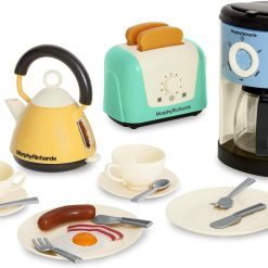 Casdon Morphy Richards Toys. Complete Kitchen Set. Toy Appliance Playset for Kids with Toaster, Coffee Maker, Kettle, Play Food and More. For Children Aged 3+, Pastel