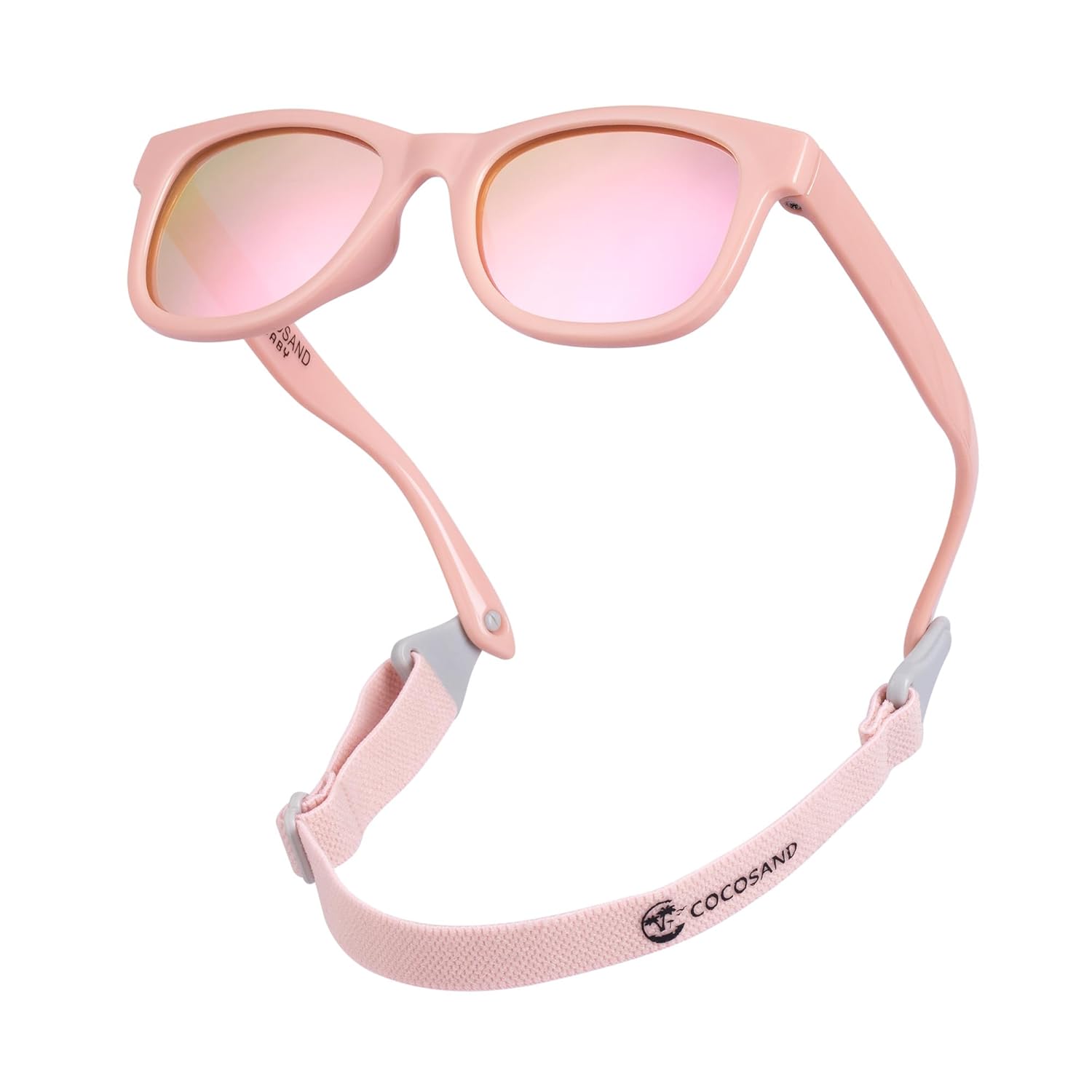 COCOSAND Baby Sunglasses with Strap Polarized Flexible Frame for Toddler Infant Girls Boys Age 0-24 Months