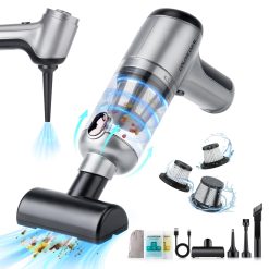 COLORCORAL Handheld Vacuum Cleaner, 16000Pa Brushless Powerful Car Vacuum Cleaner, 4-in-1 Cordless Mini Vacuum with 2Pack Cleaning Gel Air Duster Computer Vacuum for Car...