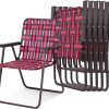 COSTWAY 6 PCS Folding Chair, Lightweight Beach Camping Chairs with Armrest, Fold up Picnic Deck Armchair Seat for Outdoor Garden Patio, Support 120kg (Red)