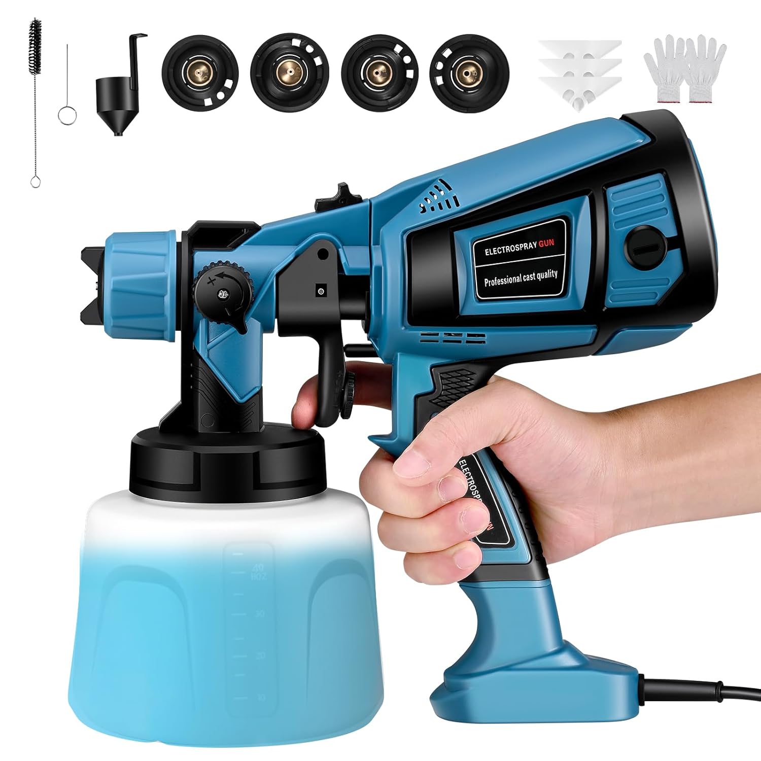 Couleeur Paint Sprayer, 650W HVLP Paint Spray Gun,1400ml Electric Paint Gun with 4 Nozzles and 3 Patterns,For Furniture, Cabinets, Fence, Walls, Door, Garden Chairs