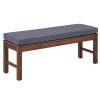 Cushioned Outdoor Bench, Acacia Wood, Walnut Finish, Capacity 102 kg