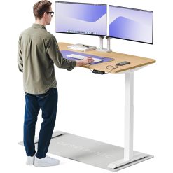 Desktronic Height Adjustable Desk 140 x 70 cm - Fast Dual Motor Sit Stand desk - Very Stable Electric Standing Desk - One-Piece Tabletop Stand Up Desk- Touchscreen controller...