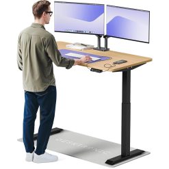 Desktronic Height Adjustable Desk 140 x 70 cm - Fast Dual Motor Sit Stand desk - Very Stable Electric Standing Desk - One-Piece Tabletop Stand Up Desk- Touchscreen controller...