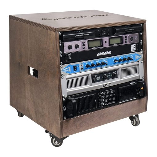 Slanted Vinyl Rack DIY Slanted 8U Studio Rack with Furniture Grade Weathered Gray Laminate ...