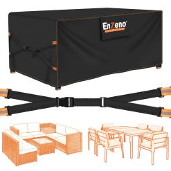 Enzeno Garden Furniture Cover Waterproof,200x150x74cm Garden Table Covers,New Upgrade 500D Heavy Duty Outdoor Furniture Cover Wider Vents for sofa and Table Patio Set...