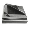 EPFHR Tarpaulin Waterproof Heavy Duty 3m x 4m 180GSM Silver/Black Tarp Sheet Cover Every 50cm with Eyelets for Garden Furniture Roofing Gazebo Side Panels Firewood Ground...