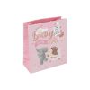 Eurowrap White Kraft Paper Pink Baby Girl Gift Bag With Gift Tag Eco Friendly 100% Recyclable Baby Shower Newborn Gift Wrap Occasion Present Medium