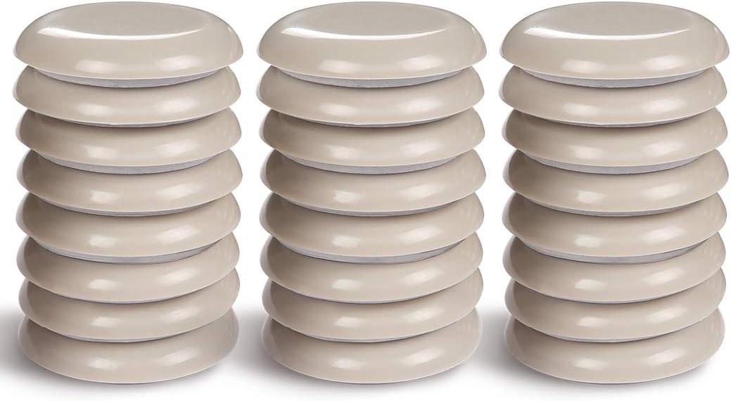 Ezprotekt 45 mm Self-Stick Furniture Sliders 24 Pack, 1-3/4" Round Self-Adhesive Furniture Moving Slider and Glider -Furniture Moving Pads Carpet Protector
