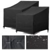 F&J Outdoors Garden Chair Covers Lounge Chair Deep Seat Chair Cover Waterproof UV Resistant Heavy Duty Durable Waist Drawstring Tight Windproof Outdoor Furniture Covers, Black,...