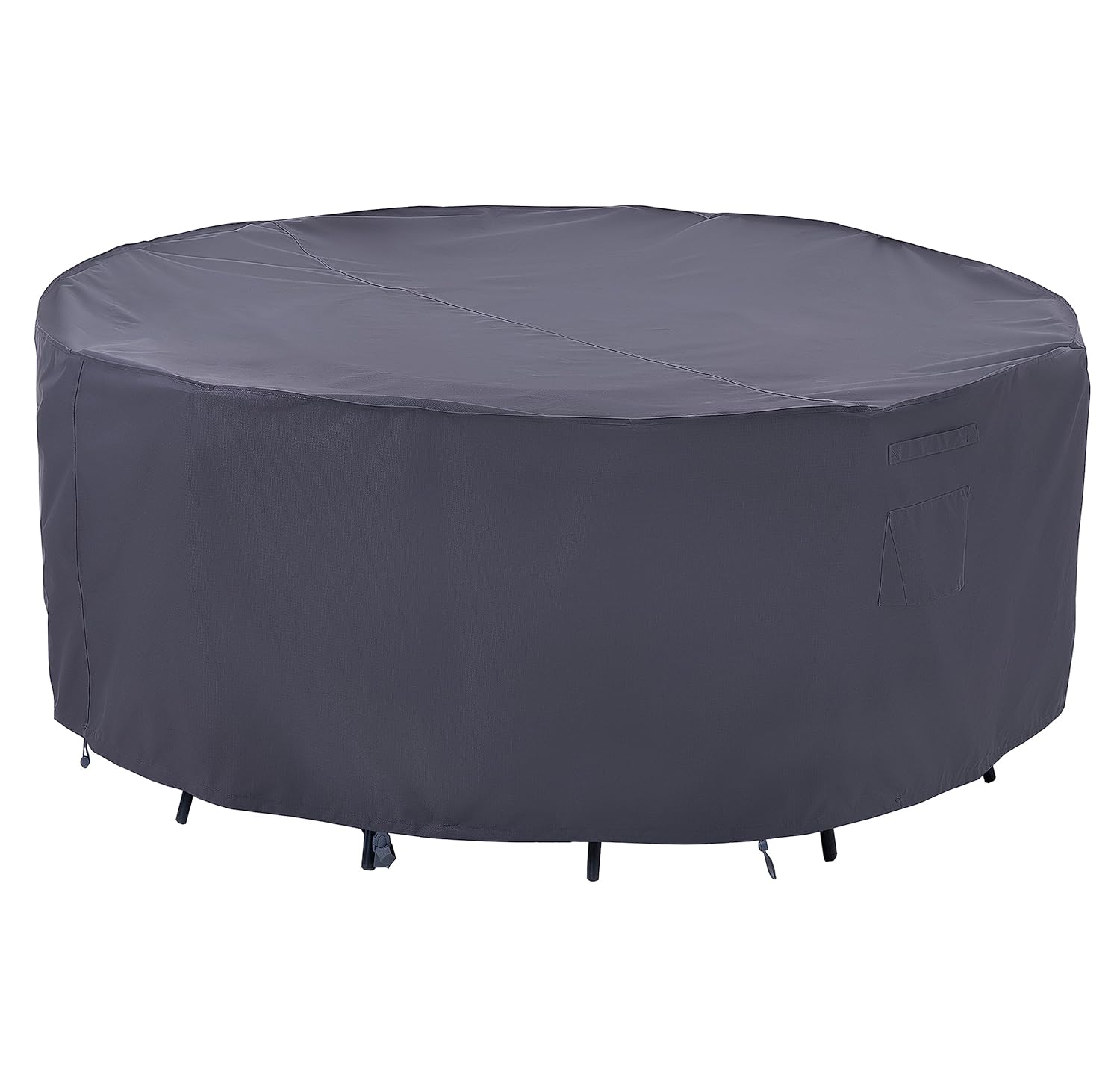 F&J Outdoors Garden Furniture Cover Round Waterproof Eco-Friendly Fabric UV Resistant Anti-Fading Covers for Medium-Small Furniture Set,190cm(75 inch) Diameter,Grey