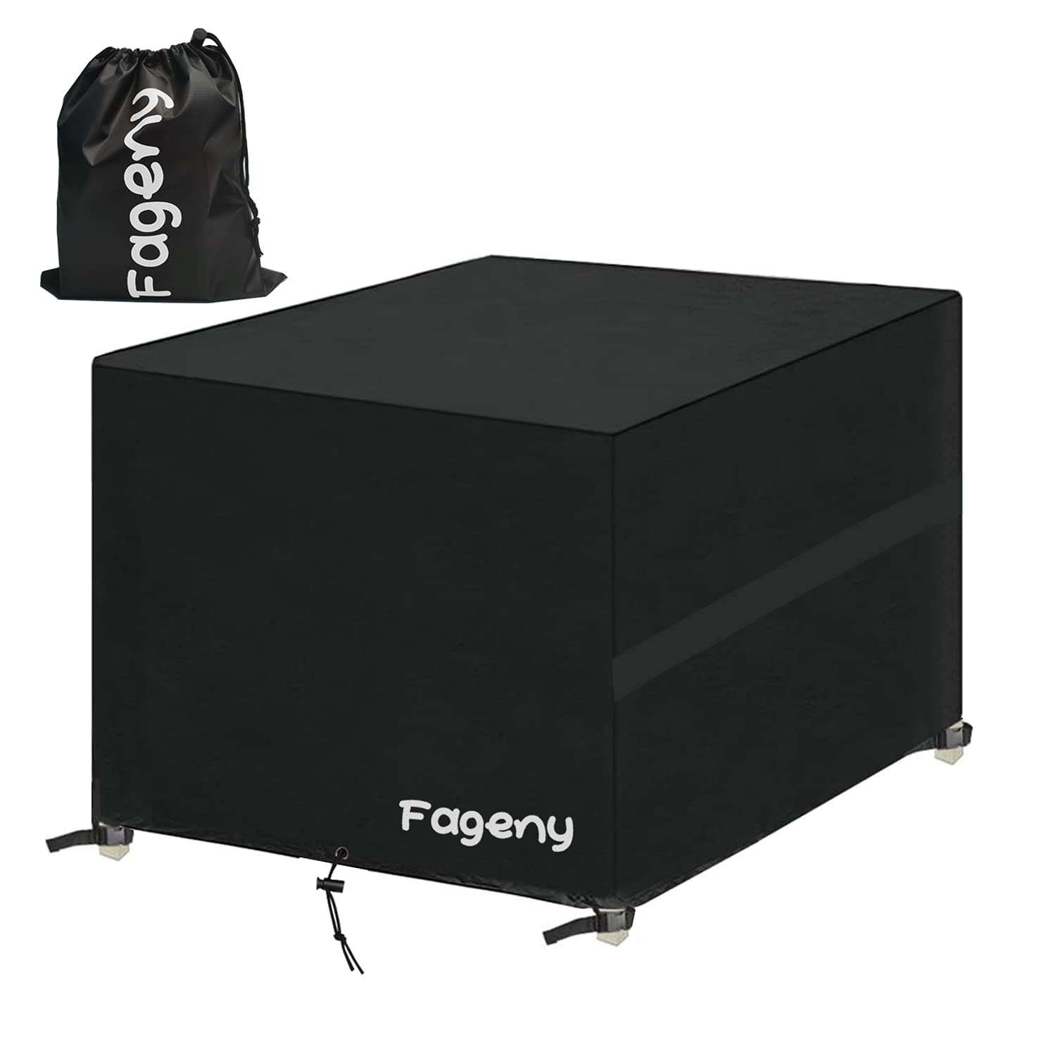 Fageny Cube Garden Furniture Covers Waterproof, 125x125x74cm Tear Resistant Oxford Fabric Outdoor Patio Table Covers Waterproof, Windproof, Anti-UV, Outdoor Garden Table Cover...