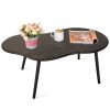 FEUFOAM Modern Coffee Table Black Gold Cloud Shaped Coffee Table Mid Century Coffee Tables with Wood Legs Unique Vintage Center Table for Living Room Low Table for Sitting on...