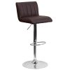 Flash Furniture Contemporary Vinyl Adjustable Height Barstool with Chrome Base, Metal, Brown, 63.5 x 46.99 x 46.35 cm