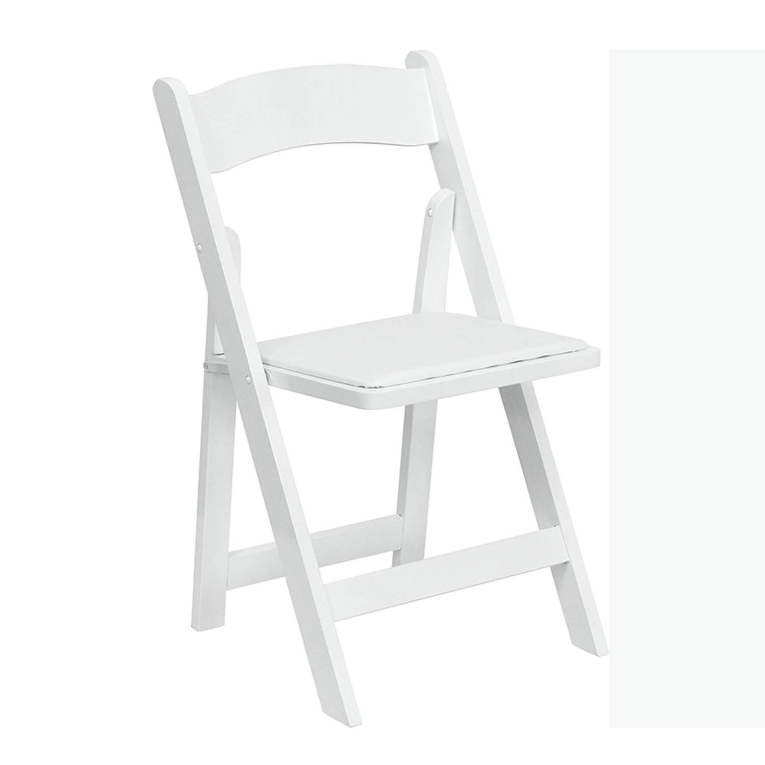 Flash Furniture Hercules Series Beechwood Folding Event Chairs with Padded Seats, Modern Wooden Folding Banquet Chairs, Set of 4, White