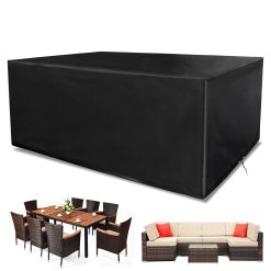 Funshot Garden Furniture Covers Waterproof, Outdoor Table Cover, 420D Oxford Fabric Outdoor Furniture Covers Waterproof for Garden Table and Chairs, Rattan Furniture Cover,...