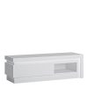 Furniture To Go | Lyon, White and High Gloss, 1 Drawer TV Cabinet with Open Shelf