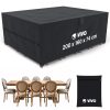 Garden Furniture Covers 200x160x74cm Rattan Sofa Table Chair Set Cover Tear Resistant Oxford Fabric 420D Heavy Duty Oxford Fabric Anti-UV Outdoor Patio Table Cover with Air Vent...