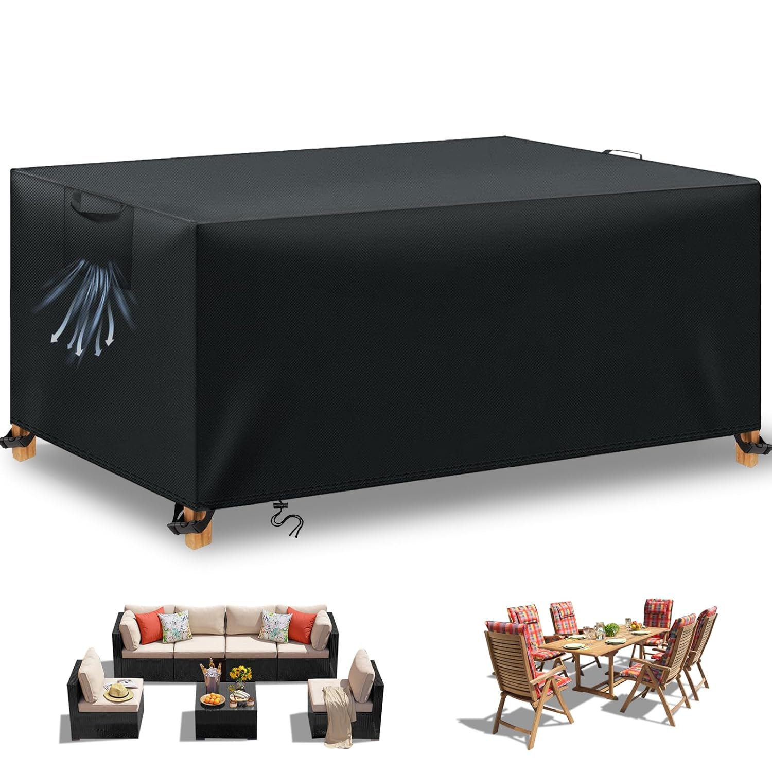 Garden Furniture Covers Waterproof,170x94x71cm Outdoor Furniture Covers Waterproof,420D Oxford Fabric Patio Furniture Covers Waterproof for Rattan Garden Furniture Table Chair...