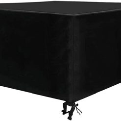 Garden Furniture Covers Waterproof Outdoor Furniture Cover for Table Chairs Rattan Furniture Covers Extra Large Rectangular Patio Cover 420D Oxford Black (123 X 123 X 74cm)
