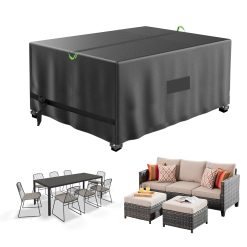 Garden Furniture Covers Waterproof, Outside Table and Chair Set Cover, Patio Rattan furniture set Cover Oxford Fabric Cover, Resistant to Sunlight and Fading - 250x200x90cm