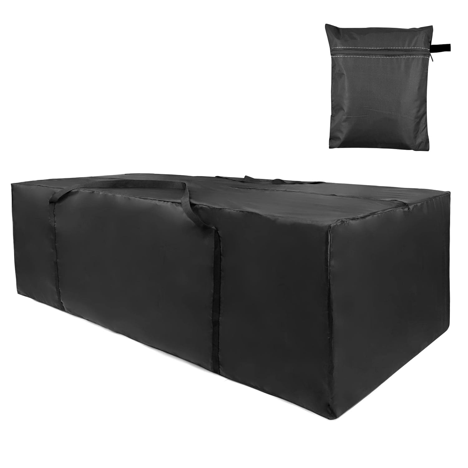 Garden Furniture Cushion Storage Bag, Oxford Fabric Waterproof Anti-UV Rip Proof Portable Outdoor Bag Sturdy Zipper and Handles, Christmas Tree (173x76x51cm)-Black