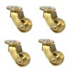 Generic Brass Casters, 4 Pcs, 1inch Diameter, 150kg Load, Swivel, 360Â° Rodless, 1.57inch High, for Furniture, Incl 12 Screws