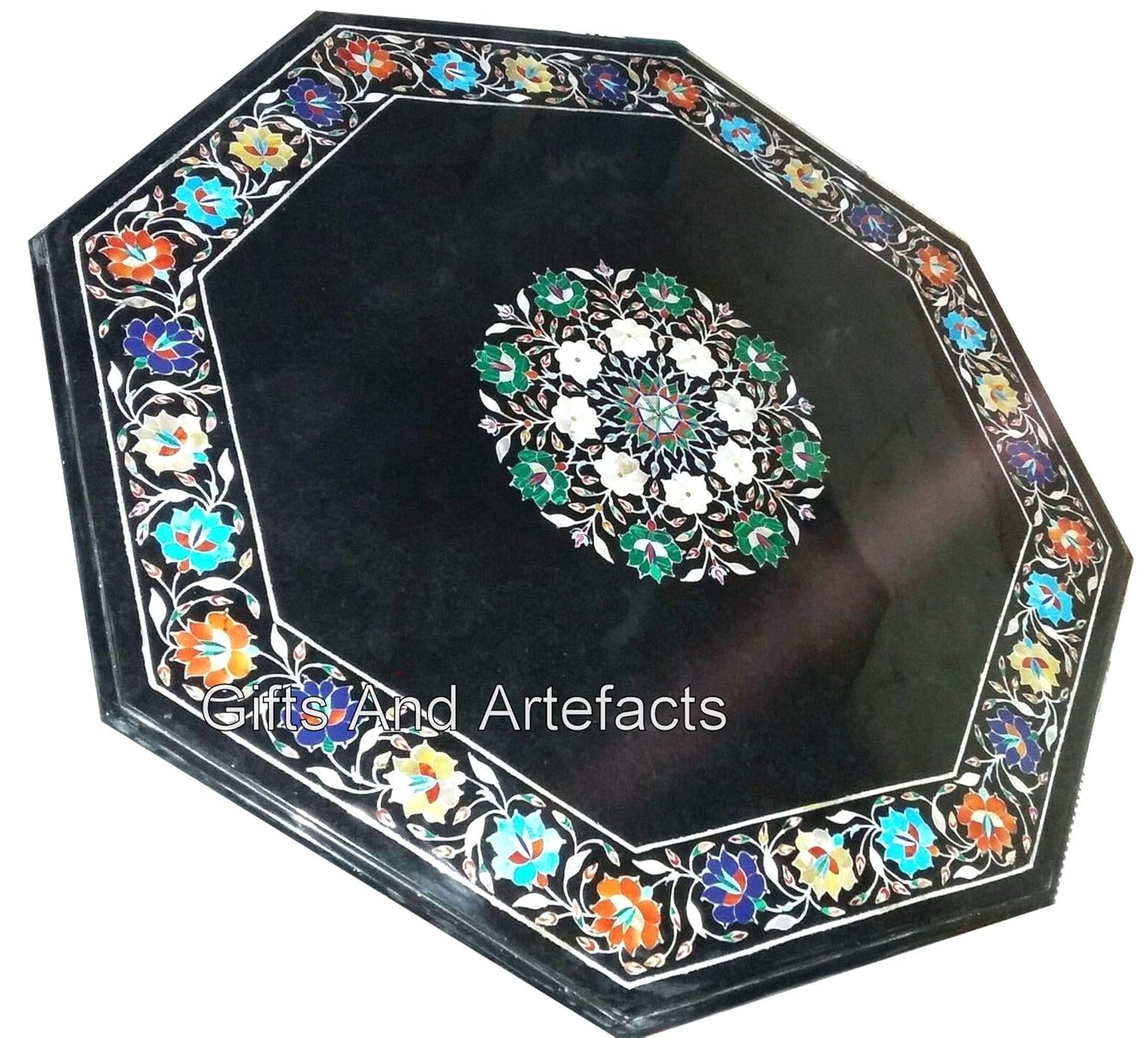 Gifts And Artefacts 27 x 27 Inches Black Marble Octagon Shape Coffee ...