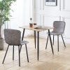 Hallowood Furniture Cullompton Small Dining Table and Chairs Set 2, Oak Effect Top Kitchen Table and Grey Leather Effect Chairs, Dinner Table and Chairs, Dining Room Set for...