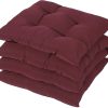 HAMO Garden Chair Cushions Outdoors Seat Pads, Set of 4, 45x50 cm, 18x20 inches (Burgundy)