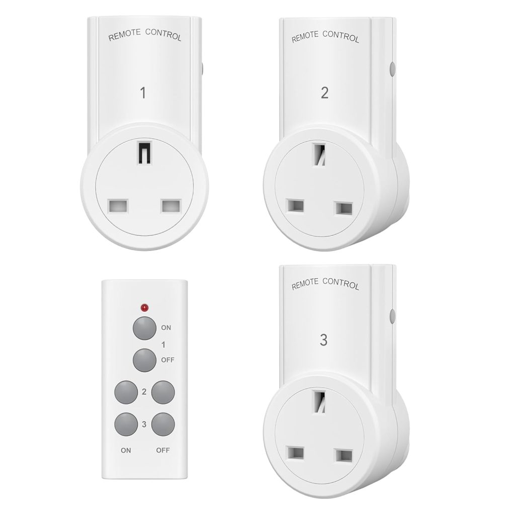 HBN Remote Control Plug Socket,13A/3120W Wireless Light Switch 30M ...