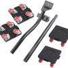 Heavy Furniture Mover Lifter Kit, Furniture Lifter Set with Extension Bar and 4-Caster Furniture Dollies, Furniture Moving Tool Set Load Capacity 300KG for Fridge, Sofa, Bed,...