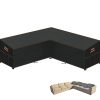 HEIMUNI Waterproof Garden V Shaped Sofa Cover, Rattan Corner Furniture Covers Windproof Outdoor L Shape Furniture Covers UV-resistant Garden Sofa Cover 300x300x100x90/65cm