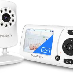 HelloBaby Baby Monitor, Upgrade Video Baby Monitor with Camera and Night Vision, 960p, No WiFi for Privacy, ECO Mode,Digital 2X Zoom,Alarm Function
