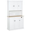 HOMCOM Unit Cabinet Drawer Storage Pantry Home Display Shelf Smooth Surface Freestanding Kitchen Cabinet White 180x101cm