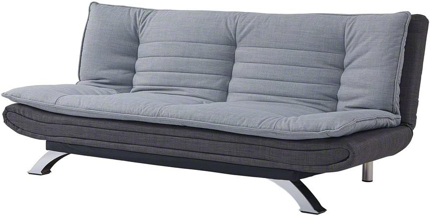 Home Detail Duo-Contrast 3 Seater Sofabed in Duck Grey/Charcoal Fabric or Charcoal Fabric/White Faux Leather