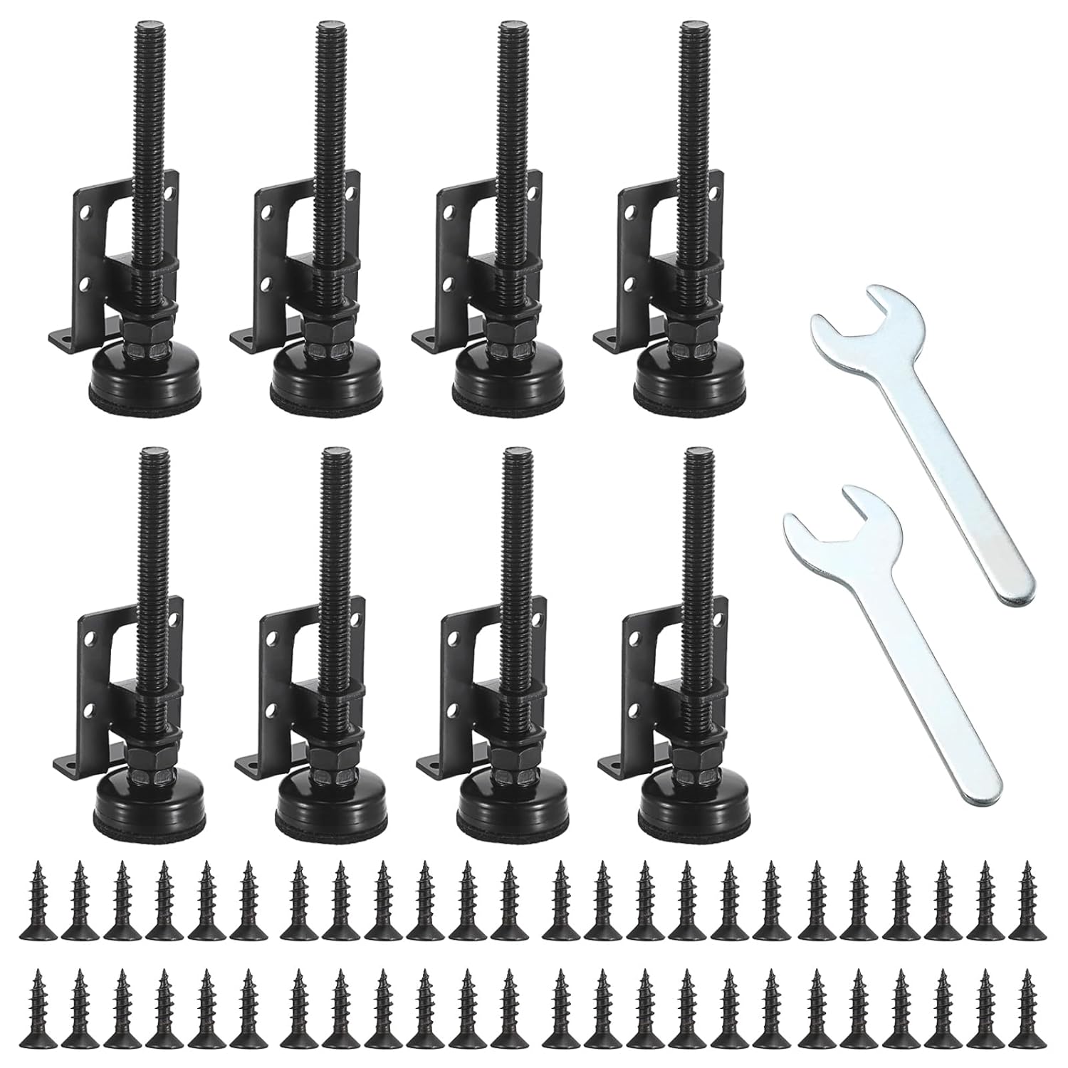 IGNPION Heavy Duty Adjustable Furniture Leveler Feet 8pcs M10 Furniture Leveling Legs for Tables, Shelving Units, Cabinets, Workbench(Up to 8cm) Black