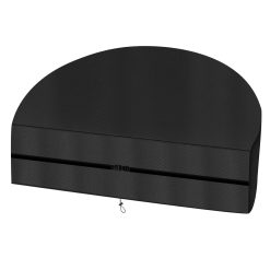 Isola Waterproof Half Circle Sun Cover for Garden Semicircular with Adjustable Rope, Half Circle Cover Island Sundresses 420D Oxford (201 x 75 x 110 cm, Black)