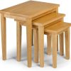 Julian Bowen Light Oak Wood Cleo Nest of Tables