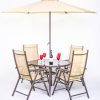 Kennet Reclining 4 Seater Polytex Patio Dining Set (Mocha)