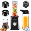 KITCANIS Mixer Smoothie Maker 800W, 3 in 1 Multifunctional Smoothie Blender with 3 Adjustable Speeds, 600ML Portable Bottle and 300ML Grinding Cup for Ice, Fruit, Vegetable,...