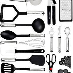 Kitchen Utensils Set - 25pieces Non-Stick Heat Resistant Cooking Utensils Set - Spoons Turners Spatula Ladle Set - Kitchen Tools Gadgets Accessories