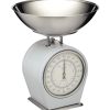 KitchenCraft Living Nostalgia Mechanical Kitchen Scales, Vintage Inspired Traditional Weigh Scales, Accessories for Baking and Cooking, 4 kg (8 lbs) - French Grey