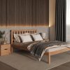 Krok Wood Sofia Solid Wood Bed in Beech - Sturdy Natural Solid Wooden Bed Frame - Bed Slats Included - (Small Double) 120 x 190 cm
