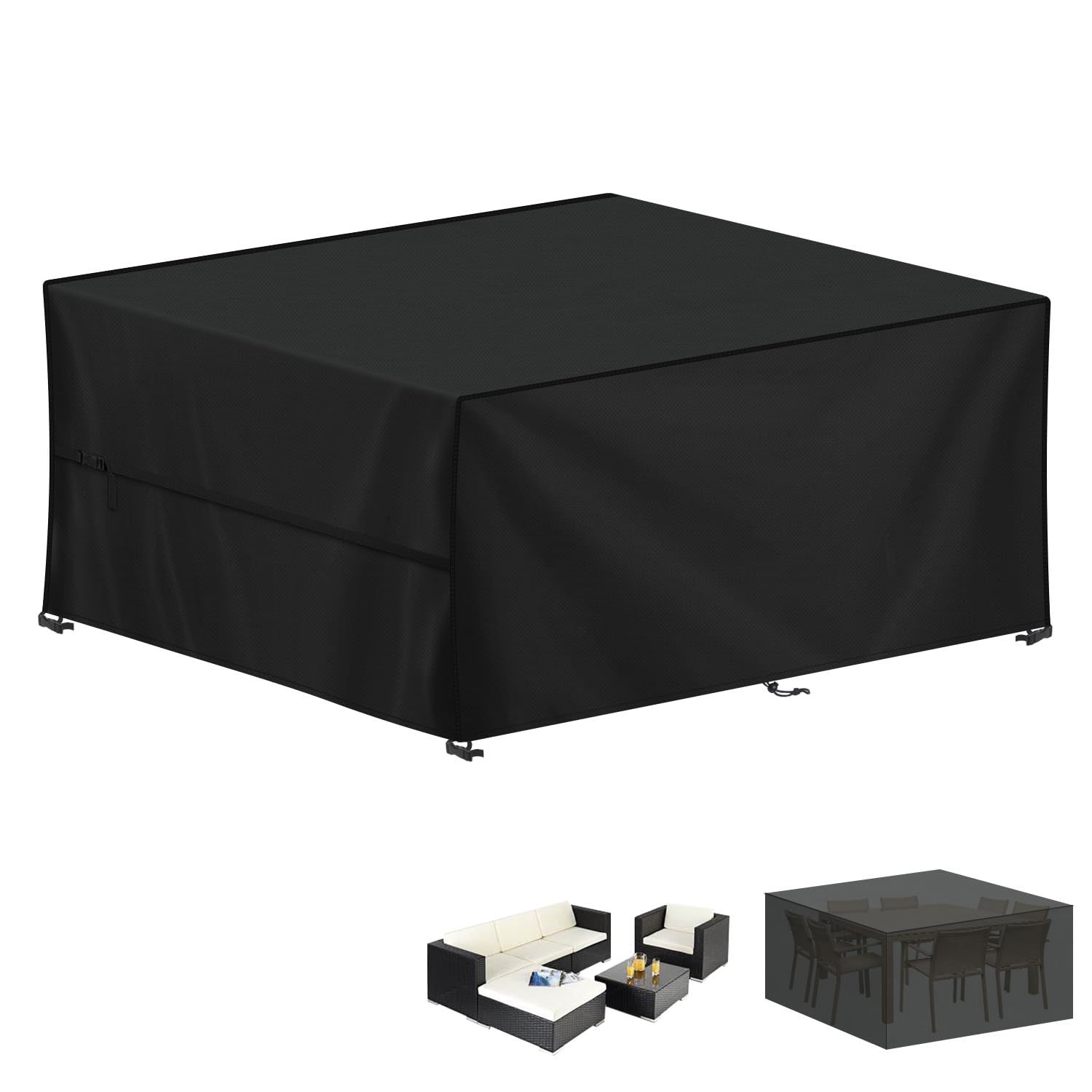LAMUNI Large Garden Furniture Covers, 250x200x80cm Outdoor Garden Furniture Set Cover, 420D Oxford Patio Table Cover Waterproof Patio Furniture Covers for Outside Chair and...