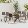 Lechnical 5 Piece Outdoor Dining Set Poly Rattan Grey,Patio Dining Sets,Garden Furniture Sets,Outdoor Dining Furniture-3120102